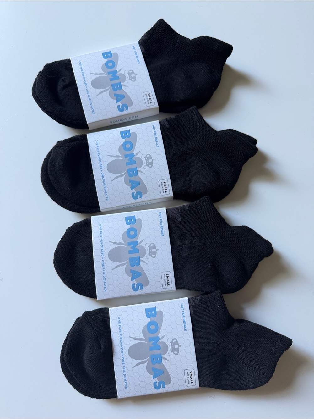 NWT Bombas Black Low-Cut Athletic Socks - Set of 4
